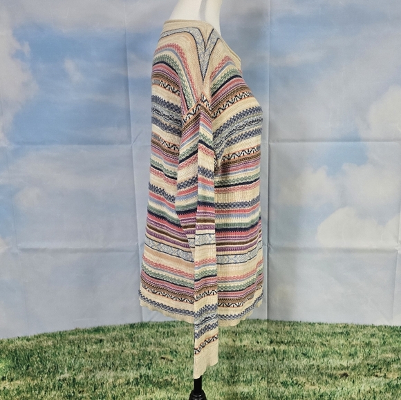 Chaps | southwestern motif striped lightweight rolled neck sweater - Picture 6 of 16